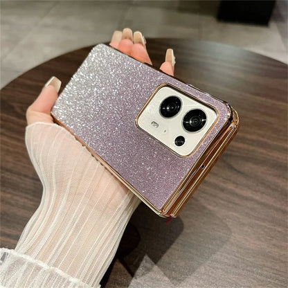 For Oppo Find N2 5G Case Glittery Gradient Hard PC Anti-Scratch Phone Cover