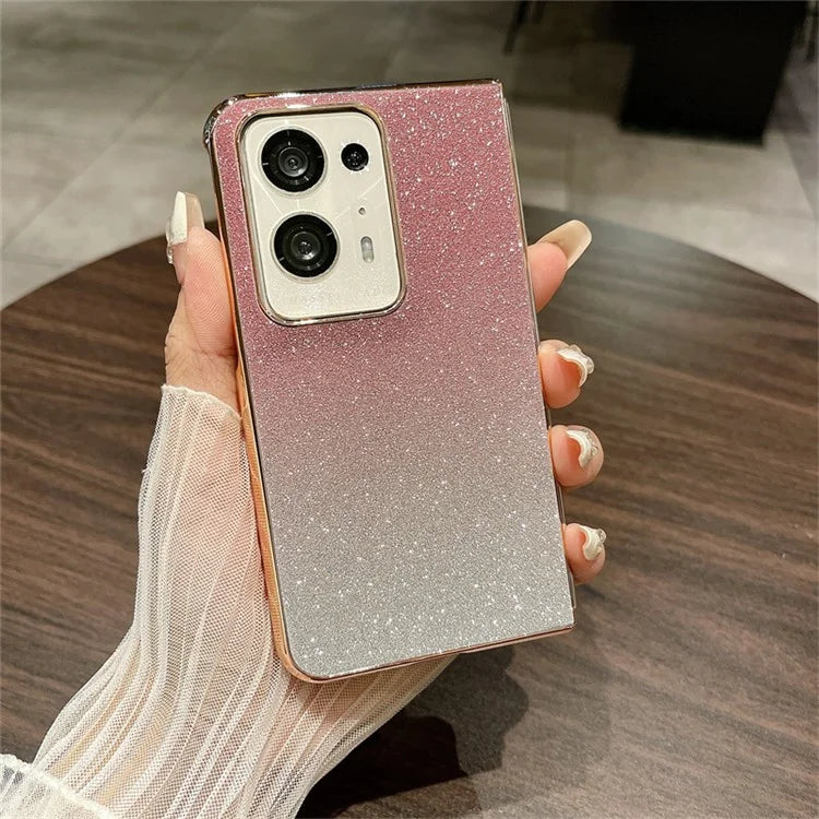 For Oppo Find N2 5G Case Glittery Gradient Hard PC Anti-Scratch Phone Cover