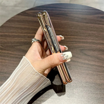 For Oppo Find N Case Electroplating Frame Hard PC Glitter Phone Cover
