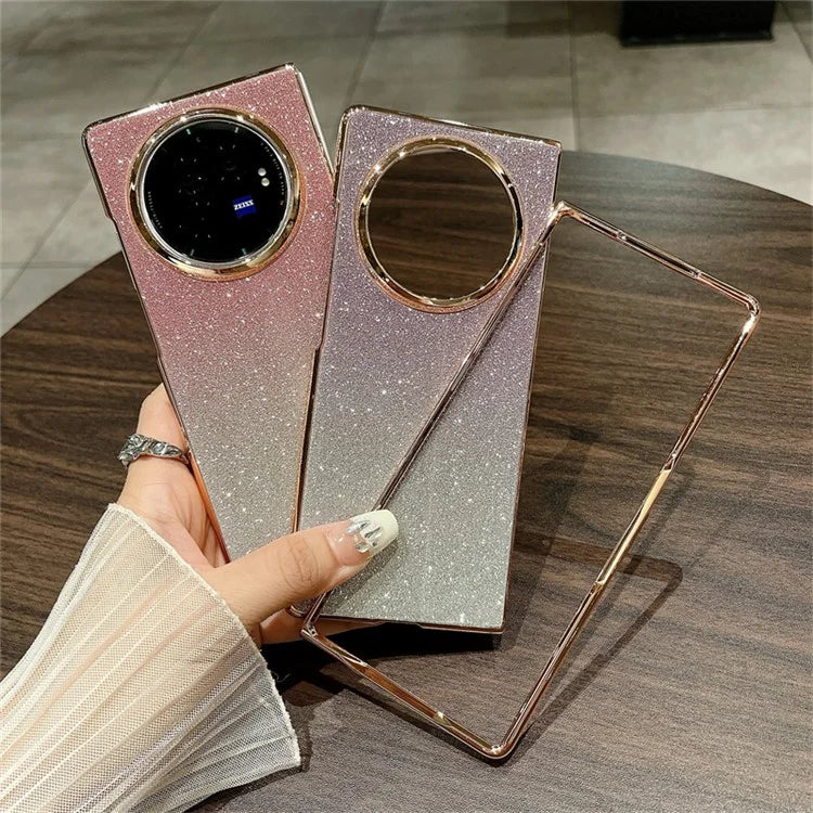 For vivo X Fold3 Case Hard PC Bling Glitter Slim Protective Phone Cover
