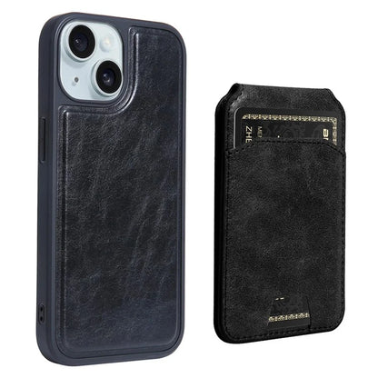 For iPhone 15 Case PU Leather+TPU Phone Cover with Magnetic Card Holder