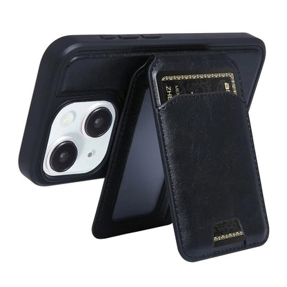 For iPhone 15 Case PU Leather+TPU Phone Cover with Magnetic Card Holder