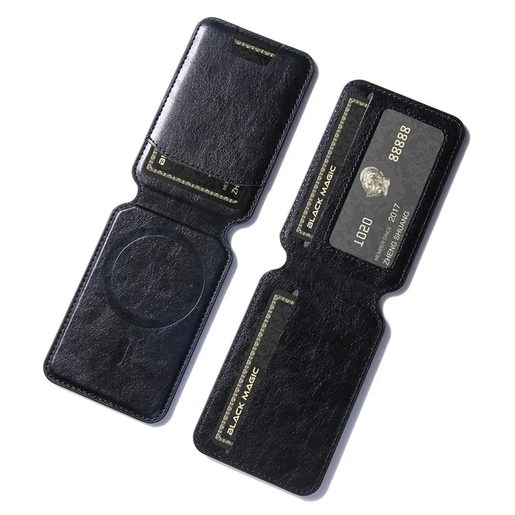 For iPhone 15 Case PU Leather+TPU Phone Cover with Magnetic Card Holder