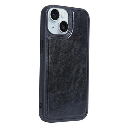 For iPhone 15 Case PU Leather+TPU Phone Cover with Magnetic Card Holder