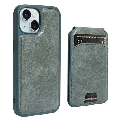 For iPhone 15 Case PU Leather+TPU Phone Cover with Magnetic Card Holder