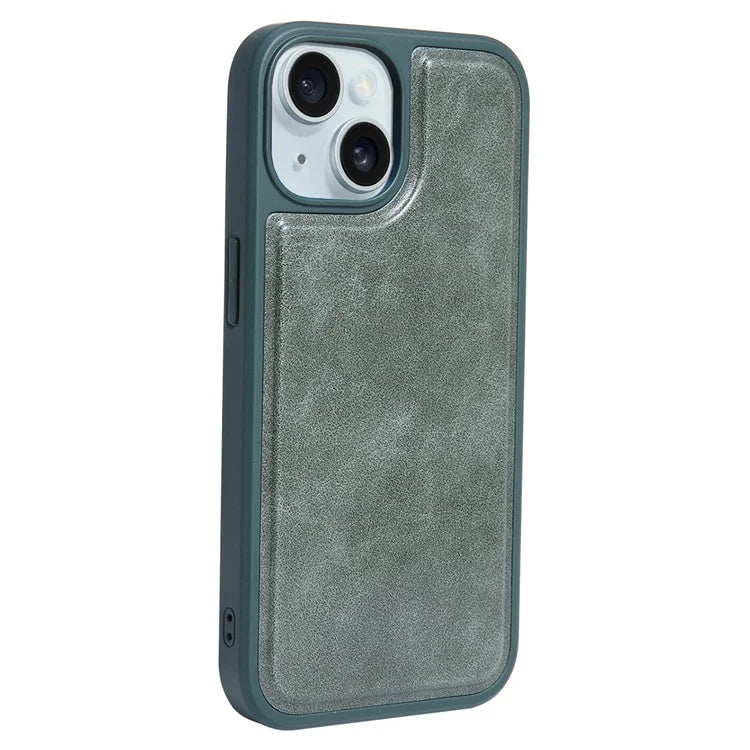 For iPhone 15 Case PU Leather+TPU Phone Cover with Magnetic Card Holder