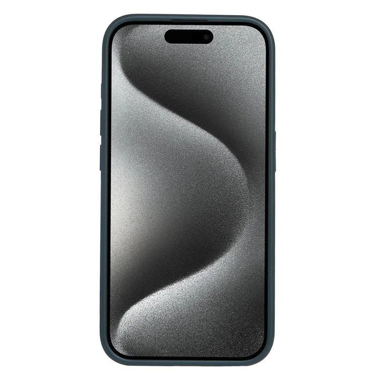 For iPhone 15 Case PU Leather+TPU Phone Cover with Magnetic Card Holder