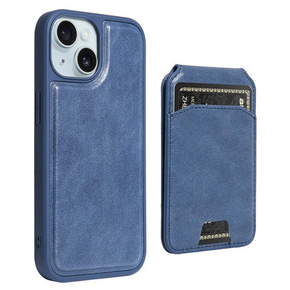 For iPhone 15 Case PU Leather+TPU Phone Cover with Magnetic Card Holder