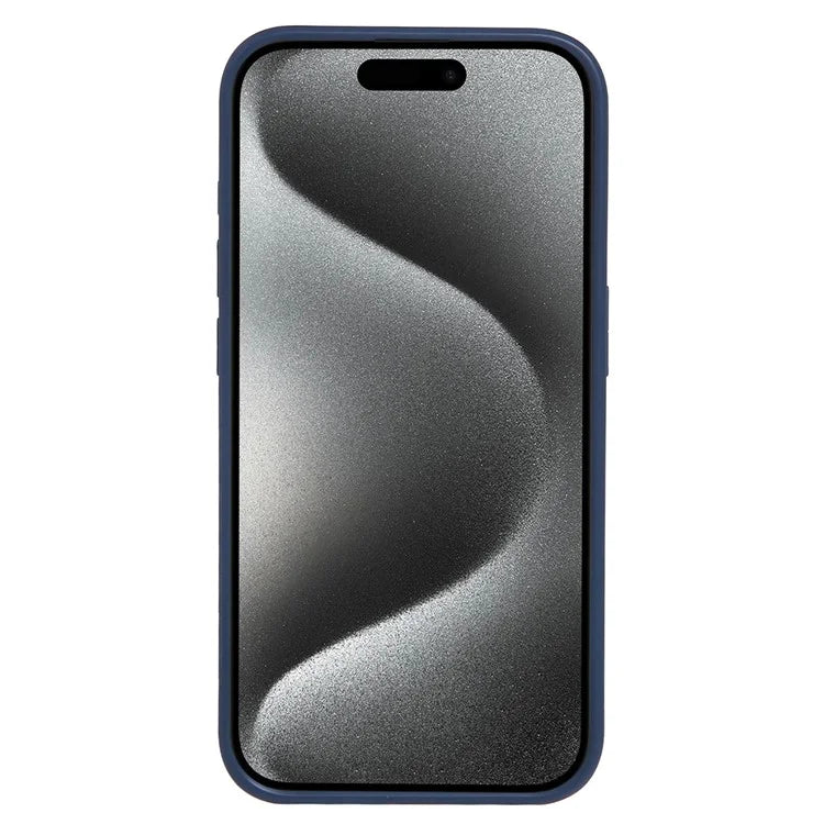 For iPhone 15 Case PU Leather+TPU Phone Cover with Magnetic Card Holder