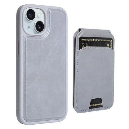 For iPhone 15 Case PU Leather+TPU Phone Cover with Magnetic Card Holder