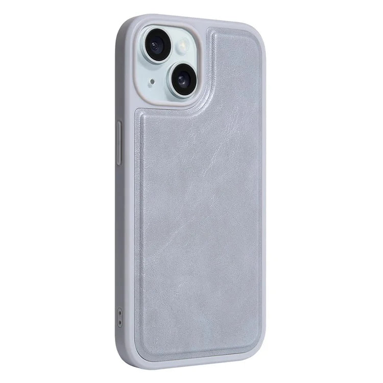 For iPhone 15 Case PU Leather+TPU Phone Cover with Magnetic Card Holder