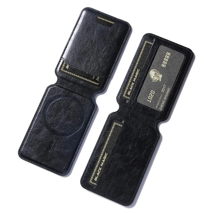For iPhone 15 Pro Max Case Kickstand Card Holder PU+TPU Phone Cover
