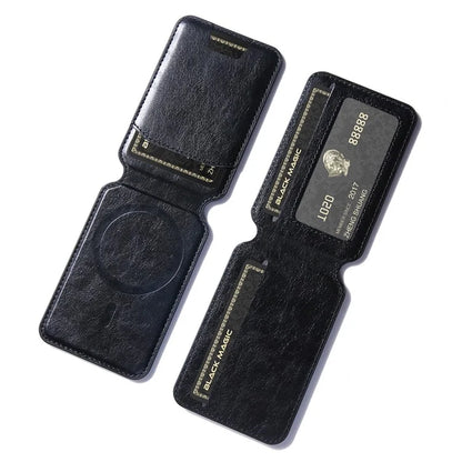 For iPhone 15 Pro Max Case Kickstand Card Holder PU+TPU Phone Cover