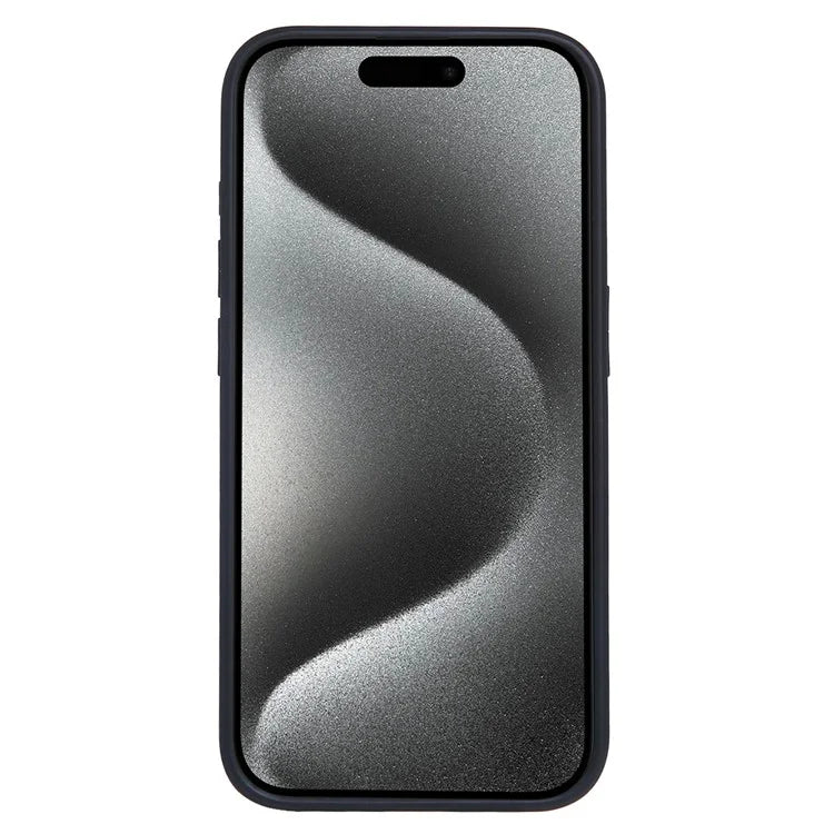 For iPhone 15 Pro Max Case Kickstand Card Holder PU+TPU Phone Cover