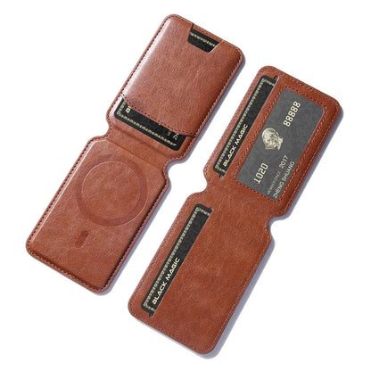 For iPhone 15 Pro Max Case Kickstand Card Holder PU+TPU Phone Cover