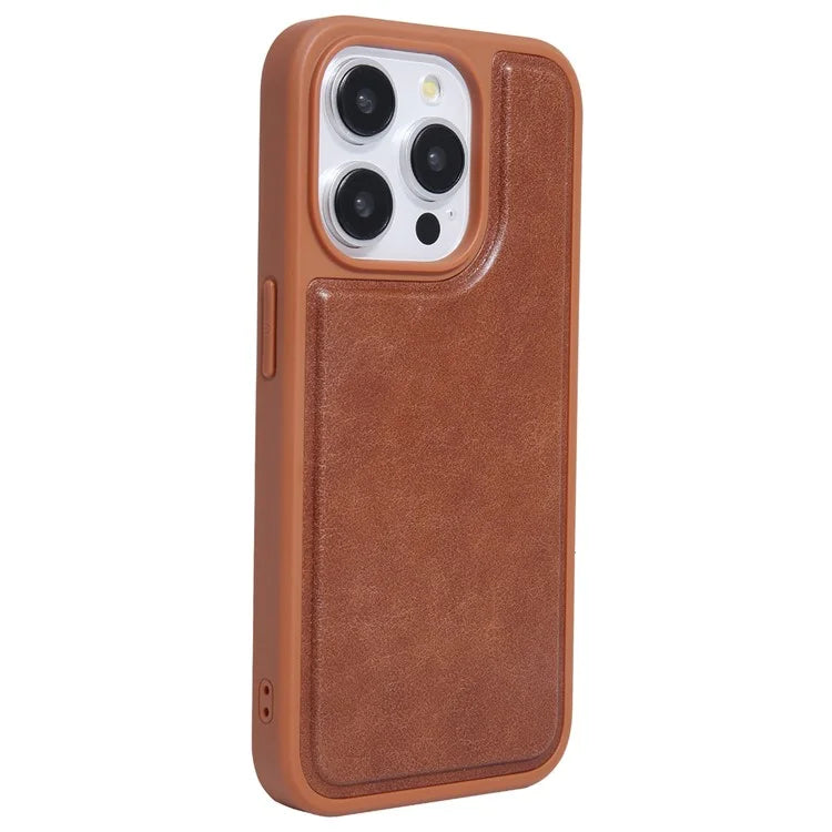 For iPhone 15 Pro Max Case Kickstand Card Holder PU+TPU Phone Cover