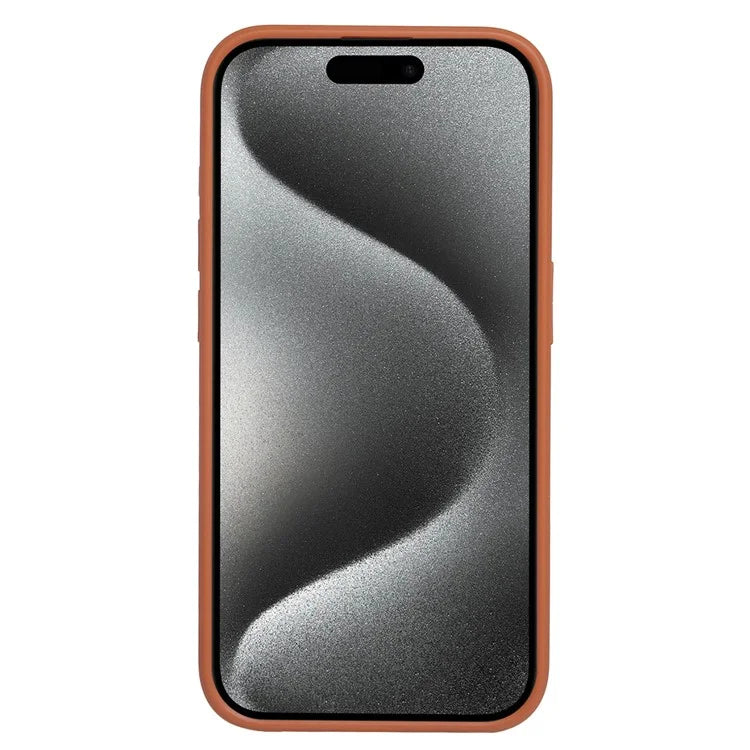 For iPhone 15 Pro Max Case Kickstand Card Holder PU+TPU Phone Cover