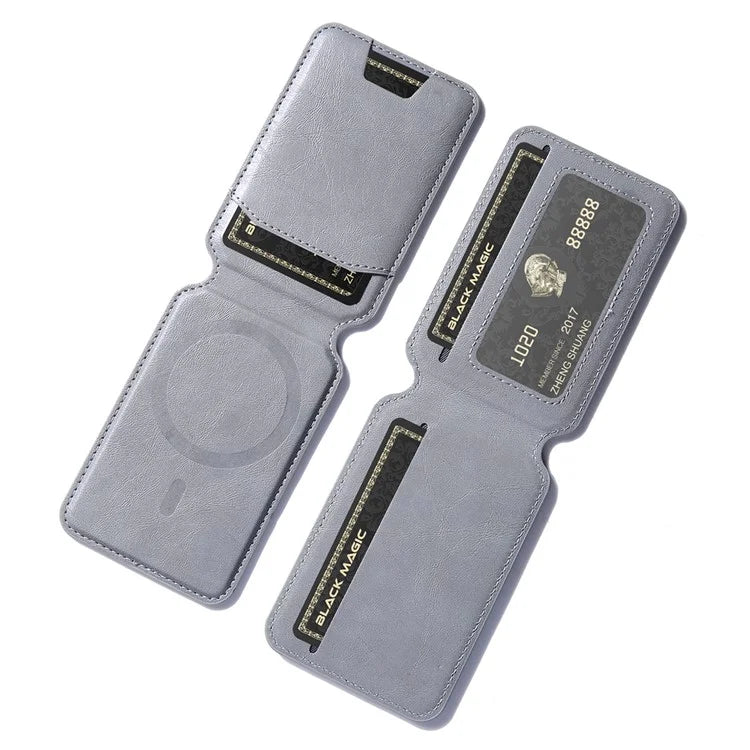 For iPhone 15 Pro Max Case Kickstand Card Holder PU+TPU Phone Cover