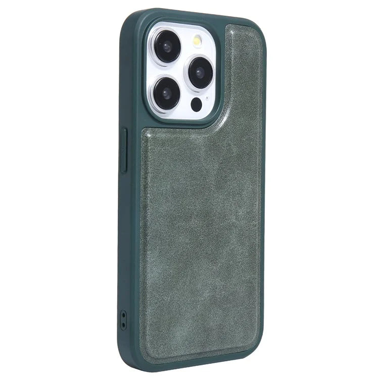 For iPhone 15 Pro Max Case Kickstand Card Holder PU+TPU Phone Cover