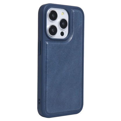 For iPhone 15 Pro Max Case Kickstand Card Holder PU+TPU Phone Cover