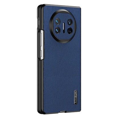 For Huawei Mate X5 Hybrid Case Wood Textured Leather+PC+TPU Back Phone Cover