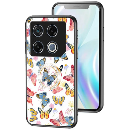 For Infinix GT 20 Pro 5G Case Pattern Print Tempered Glass Kickstand Phone Cover