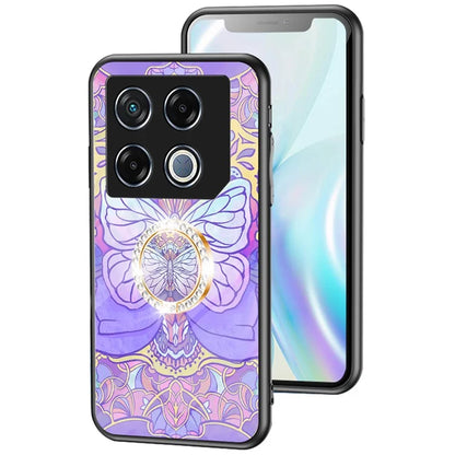 For Infinix GT 20 Pro 5G Case Pattern Print Tempered Glass Kickstand Phone Cover
