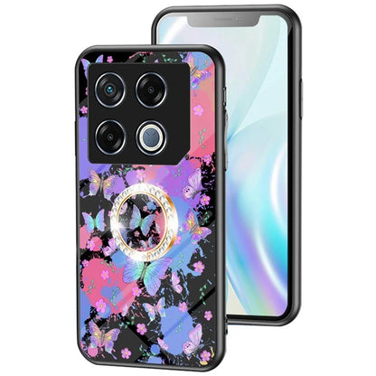 For Infinix GT 20 Pro 5G Case Pattern Print Tempered Glass Kickstand Phone Cover