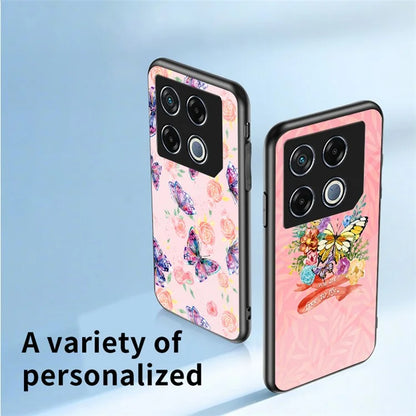For Infinix GT 20 Pro 5G Case Pattern Print Tempered Glass Kickstand Phone Cover