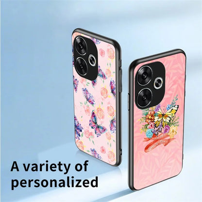 For Xiaomi Redmi Turbo 3 5G Case Pattern Print Tempered Glass Kickstand Phone Cover