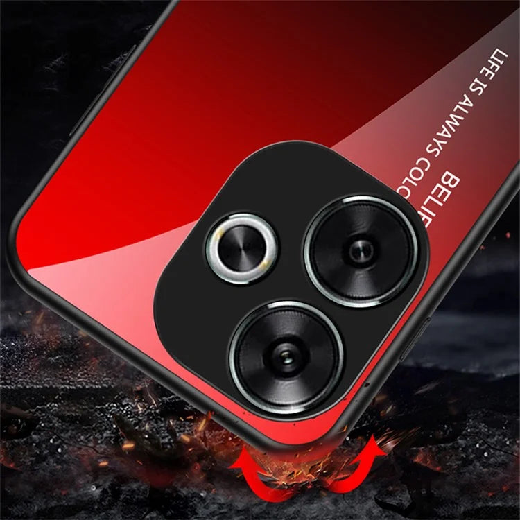 For Xiaomi Redmi Turbo 3 5G Tempered Glass Case PC+TPU Protective Phone Cover