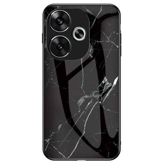 For Xiaomi Redmi Turbo 3 5G Tempered Glass Case Marble Pattern Protective Phone Cover