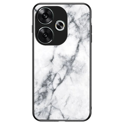 For Xiaomi Redmi Turbo 3 5G Tempered Glass Case Marble Pattern Protective Phone Cover