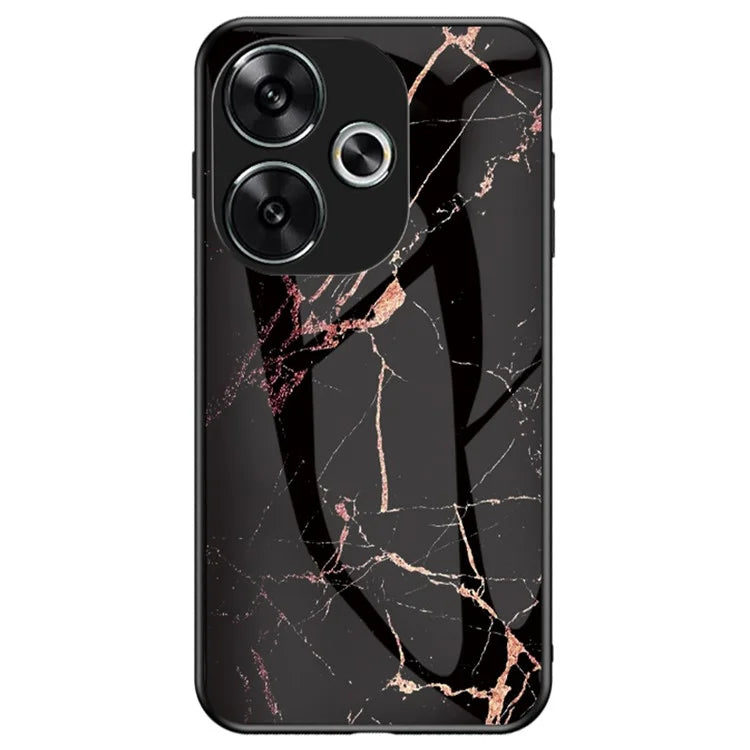 For Xiaomi Redmi Turbo 3 5G Tempered Glass Case Marble Pattern Protective Phone Cover