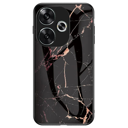 For Xiaomi Redmi Turbo 3 5G Tempered Glass Case Marble Pattern Protective Phone Cover
