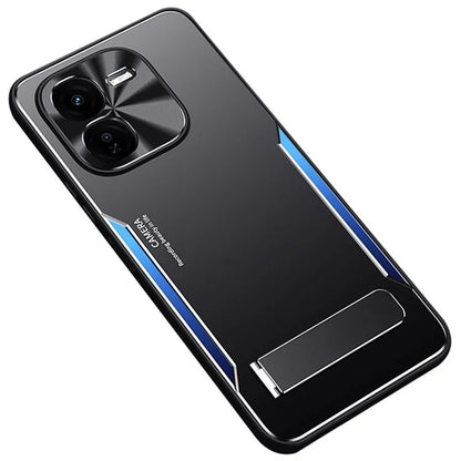 For vivo iQOO Z9x 5G Wholesale Case Aluminum Alloy + TPU Shockproof Phone Cover with Kickstand