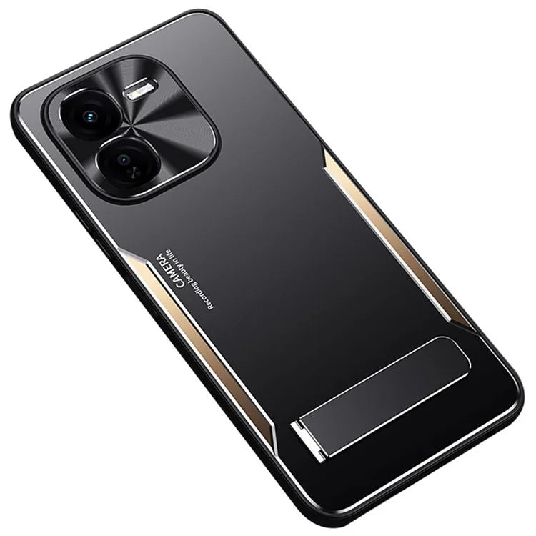 For vivo iQOO Z9x 5G Wholesale Case Aluminum Alloy + TPU Shockproof Phone Cover with Kickstand