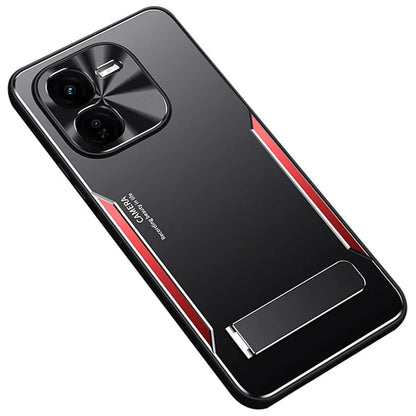 For vivo iQOO Z9x 5G Wholesale Case Aluminum Alloy + TPU Shockproof Phone Cover with Kickstand