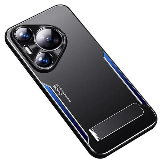 For Huawei Pura 70 Mobile Phone Case Slim-Fit Aluminum Alloy + TPU Phone Cover with Kickstand