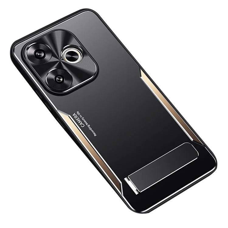 For Xiaomi Redmi Turbo 3 5G / Poco F6 5G Cover Aluminum Alloy + TPU Phone Case with Kickstand