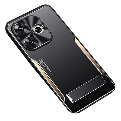 For Xiaomi Redmi Turbo 3 5G / Poco F6 5G Cover Aluminum Alloy + TPU Phone Case with Kickstand