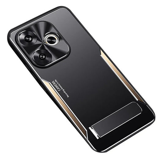For Xiaomi Redmi Turbo 3 5G / Poco F6 5G Cover Aluminum Alloy + TPU Phone Case with Kickstand