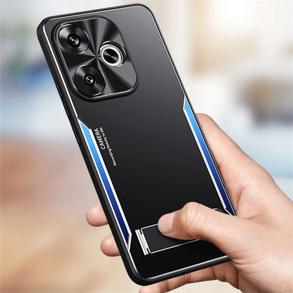 For Xiaomi Redmi Turbo 3 5G / Poco F6 5G Cover Aluminum Alloy + TPU Phone Case with Kickstand