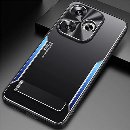For Xiaomi Redmi Turbo 3 5G / Poco F6 5G Cover Aluminum Alloy + TPU Phone Case with Kickstand
