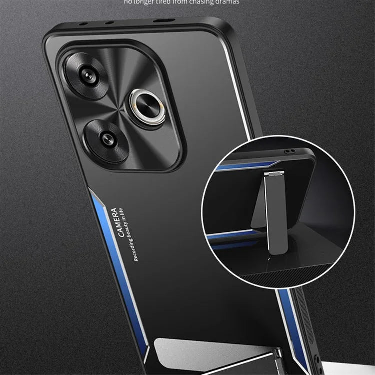 For Xiaomi Redmi Turbo 3 5G / Poco F6 5G Cover Aluminum Alloy + TPU Phone Case with Kickstand