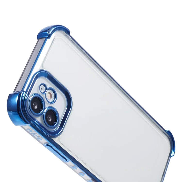 For iPhone 11 Electroplating Phone Case Heart Pattern Edge TPU Phone Back Cover