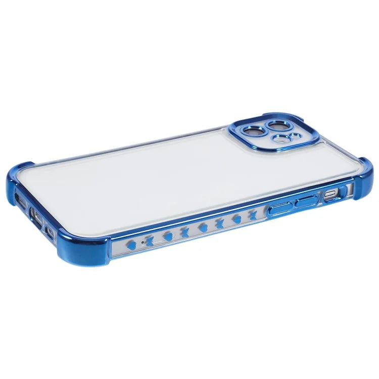 For iPhone 11 Electroplating Phone Case Heart Pattern Edge TPU Phone Back Cover