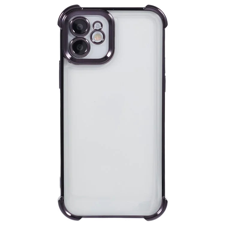 For iPhone 11 Electroplating Phone Case Heart Pattern Edge TPU Phone Back Cover