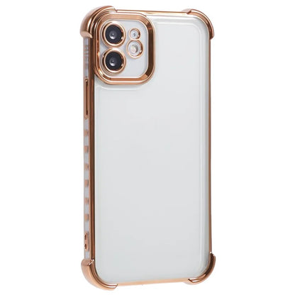 For iPhone 11 Electroplating Phone Case Heart Pattern Edge TPU Phone Back Cover
