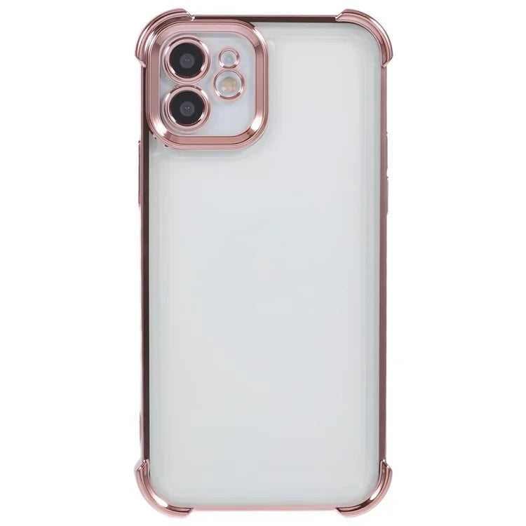 For iPhone 11 Electroplating Phone Case Heart Pattern Edge TPU Phone Back Cover